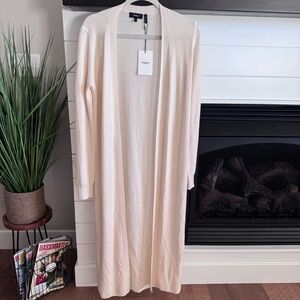 Theory Torina Cashmere Duster Longline Cardigan ivory Medium